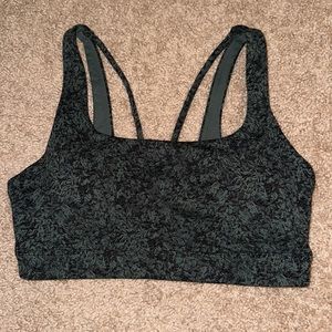Athleta Womens Exhale Moonflower Jaquard Padded Sports Bra